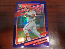 2021 Optic Eugenio Suarez #'ed 64/99 PURPLE Pandora Prizm-REDS