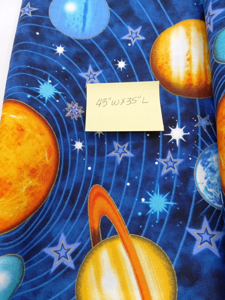Robert Kaufman Collection Intergalactic Screen Print 2 Pieces 0.97 Yds/2.19 Yds - Image 3 of 4
