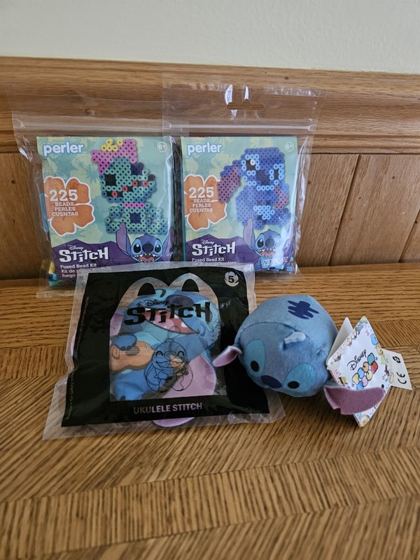 Disney Stitch Tsum Tsum, Happy Meal Toy, Stitch and Scrump Fused Bead KitsBN
