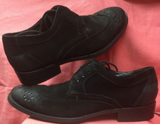 STEVE MADDEN Maxxwell LeatherSuedeBlack WingtipOxfordsMedallion SZ10.5 EXCELLENT