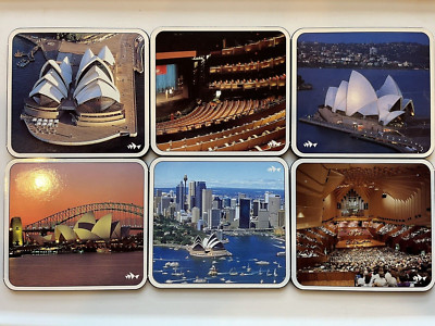 Set of 6 Suzie Thomas Drink Coasters Sydney Opera House Australia Photographic