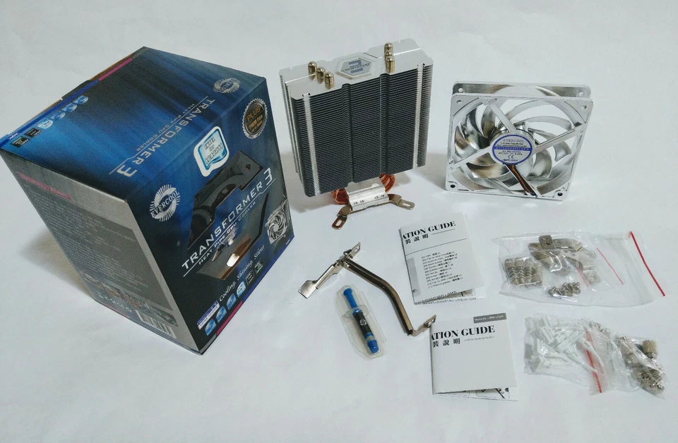 Evercool Transformer 3 160W TDP Intel LGA2011 775 AMD AM3 CPU Cooler HPM-12025 - Image 2 of 4