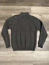 True Vintage Catalina Martin Cable Knit Pure Virgin Wool Sweater Grey 
