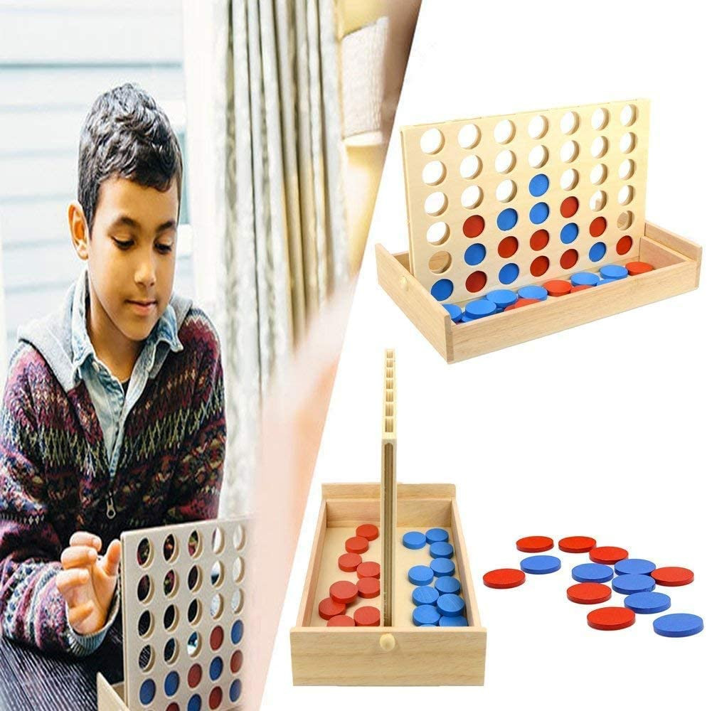 Wood Connect Board Game for Kids and Adults TRAVEL SIZE
