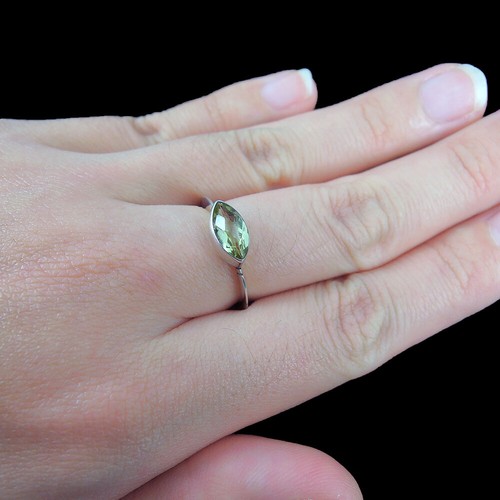 Anillo de plata esterlina 925 amarillo citrino joyería hecha a mano, O (Reino Unido) 7 1/2 (Estados Unidos) - Imagen 4 de 7