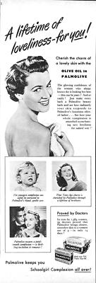 Vintage 1951 Reklame ''PALMOLIVE'' Seife #5 Original Toilettenartikel Ephemera Print Ad