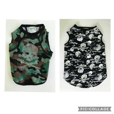Skulls Crossbone Punk Gothic Alternative Emo Halloween Outfits for Dogs
