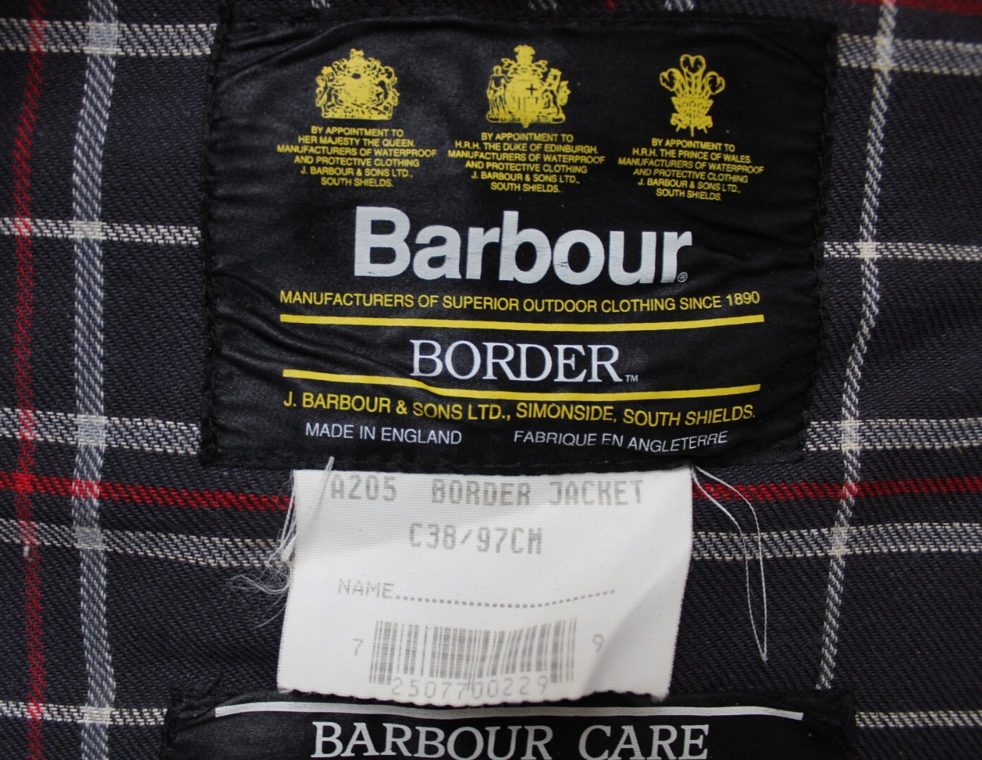 Barbour Border A205 men's  wax jacket  C38  / 97cm navy LJKTC613 image 5