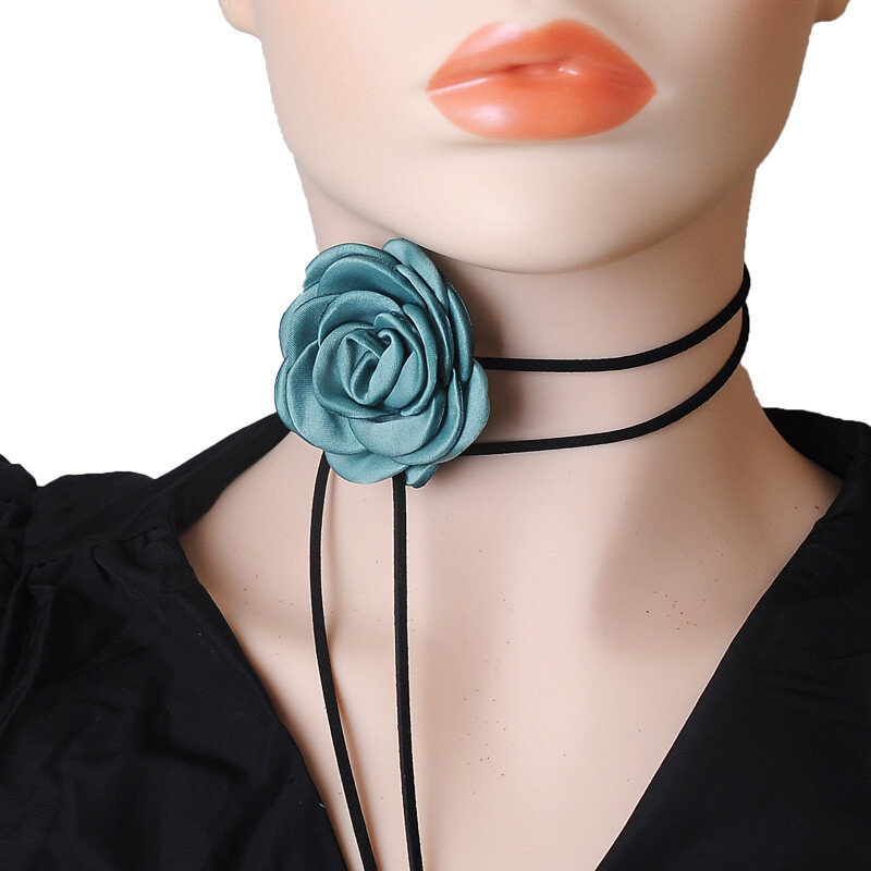 Bethynas Vintage Flower Velvet Choker Necklace - Gothic Lace Rose Wrap Collar For Women
