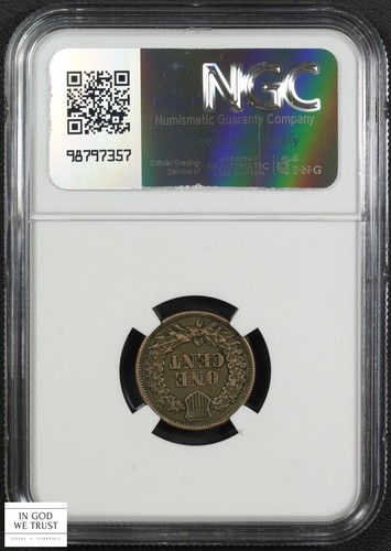1863 Copper-Nickel Indian Head Cent 1C NGC XF 40 - Picture 2 of 5