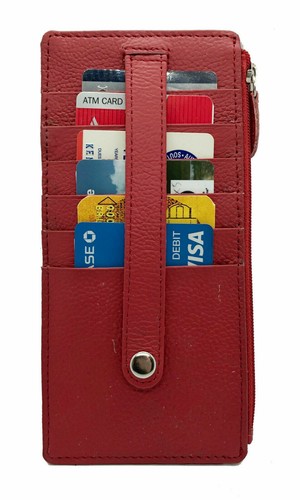 RFID Leather Women's Stacker Long Wallet Credit Card ID Holder Zip Pocket New - Picture 24 of 24