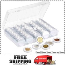 100PCS 30mm Clear Coin Capsules Silver Eagles Holder  Clear Plastic Storage Box
