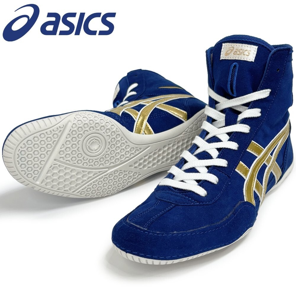 ASICS Wrestling Shoes 1083A001 EX-EO TWR900 Blue x Gold x White Boxing Order