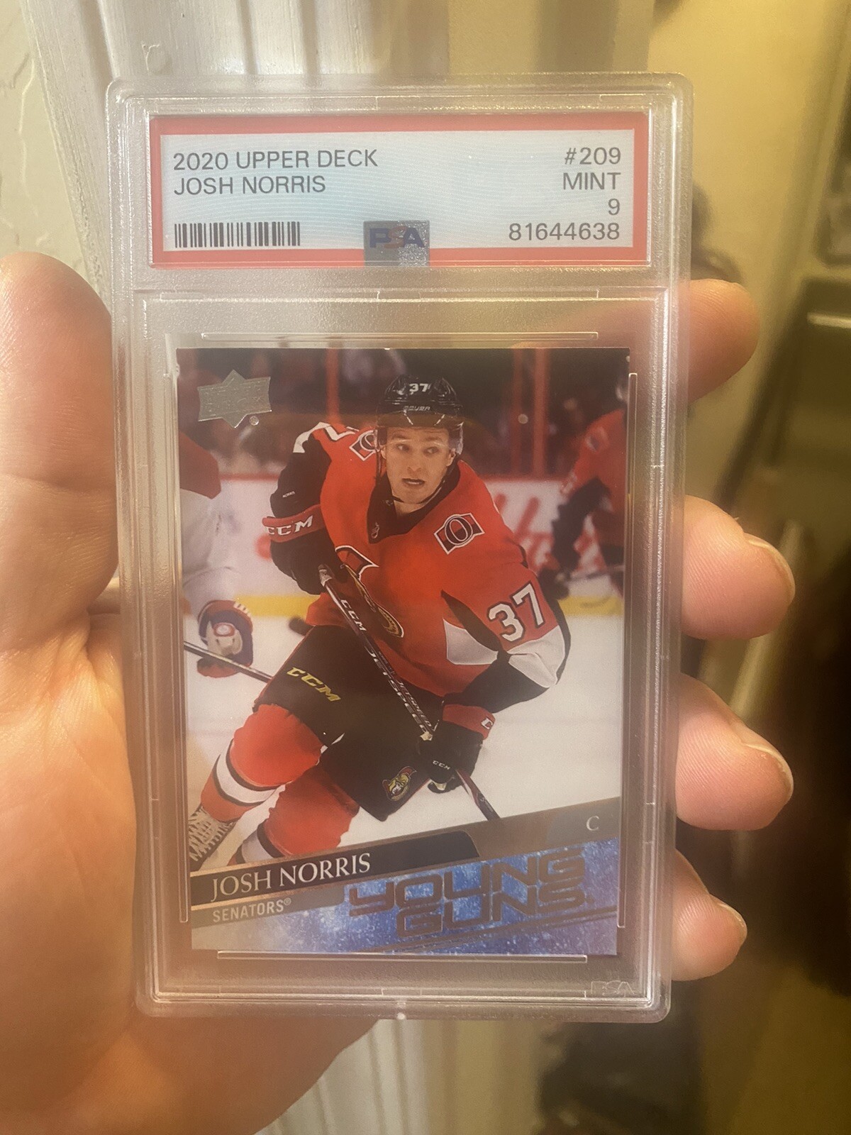 2020-21 Upper Deck #209 Josh Norris Rookie Young Guns PSA 9