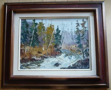 OSCAR DANIEL DE LALL, LISTED CANADA CANADIAN IMPRESSIONIST RIVER PLEIN AIR OIL