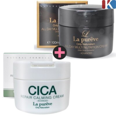 LA PUREVE All Day Nutrition Snail Cream 100ml + Cica Repair Calming Cream 100ml