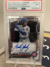 Cristian Hernandez 1st Bowman Chrome Auto Mint 9 PSA Chicago Cubs
