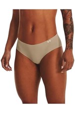 Under Armour Women's 3-Pack Pure Stretch No Show Hipster Beige