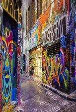 8x10ft Street Graffiti Wall Photography Background Grunge Colorful City Alley...