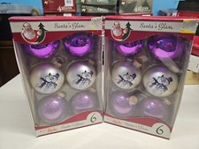 GLASS CHRISTMAS TREE ORNAMENTS Snowman 2 boxes  Set of 12 New in Box