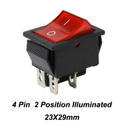 はさ。 KCD4 Rocker Switch Rectangular Illuminated 2 Position 4Pin 250V