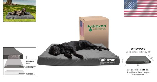 Stylish Water-Resistant Orthopedic Dog Bed for Comfort - Ideal for Large Breeds - Picture 2 of 12