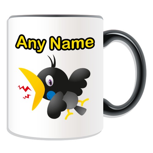 Personalised Gift Crow Mug Money Box Cup Animal Insect Design Theme Black Bird - Picture 3 of 21