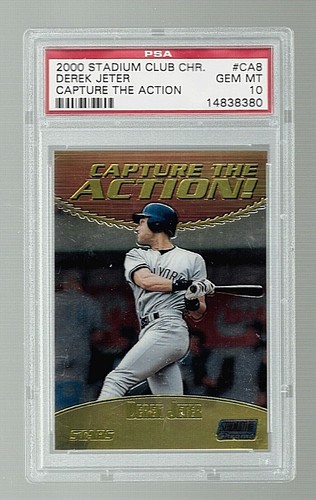 2000 STADIUM CLUB CHROME CAPTURE THE ACTION BASEBALL #CA8 HOF DEREK JETER PSA 10