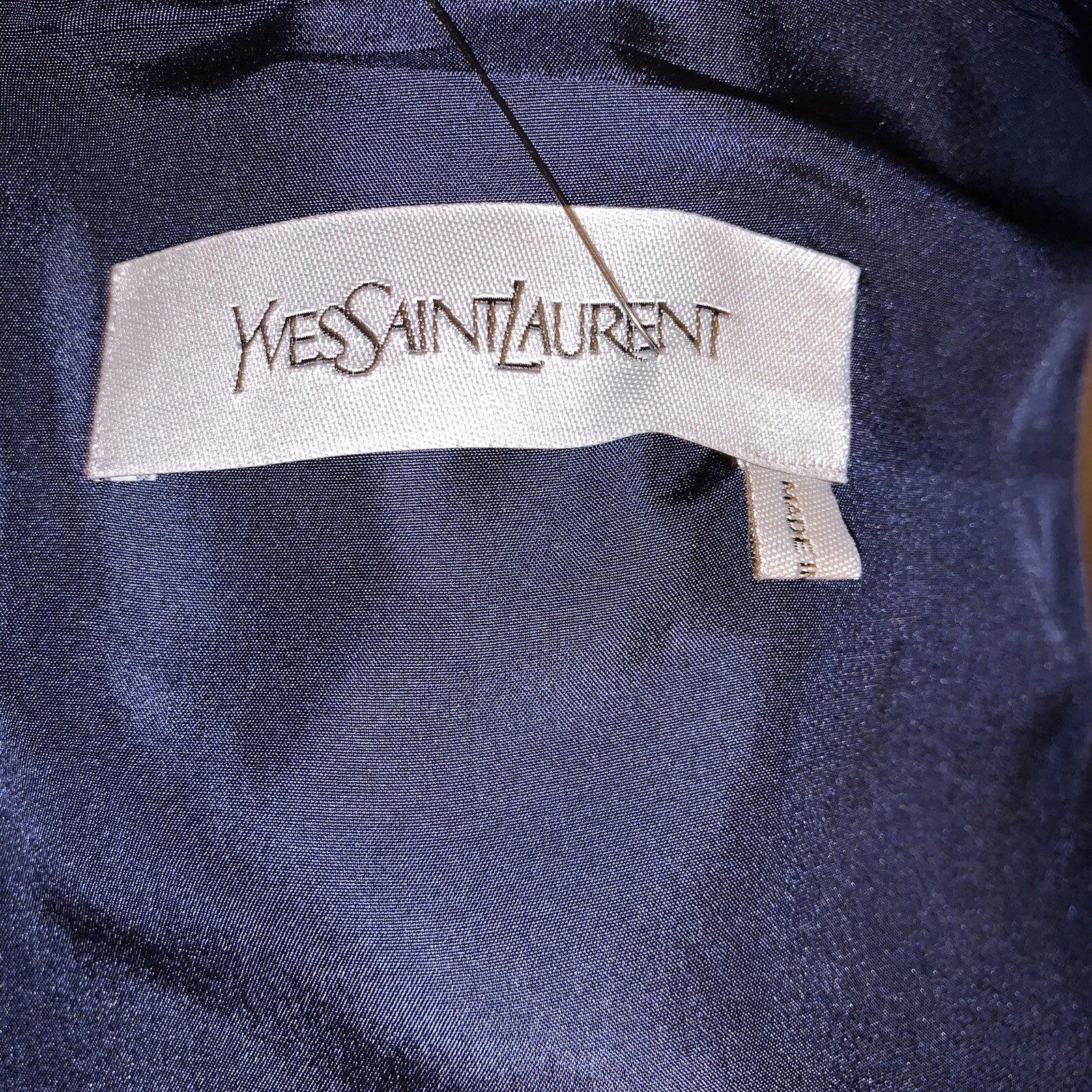 ABITO BLU A SCOOP AUTENTICO SAINT LAURENT ysl taglia 34 nuovo di zecca