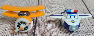 Super Wings Transform-A-Bots Planes Grand Abert Paul Orange Blue White 2''