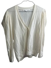 Veronica Beard Womens Kirka Henley merino wool Pullover sweater Sz xl