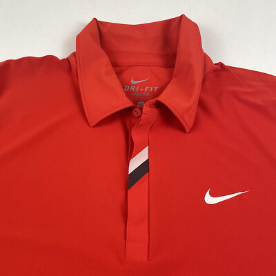 RF Roger Federer Tennis Nike Dri-Fit Shirt RARE Red 383048–600
