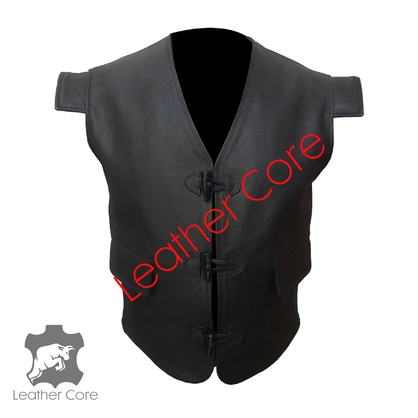 Mens Scottish Traditional Waistcoat Genuine Leather Jacobite Toggle Vest
Opens in a new window or ta