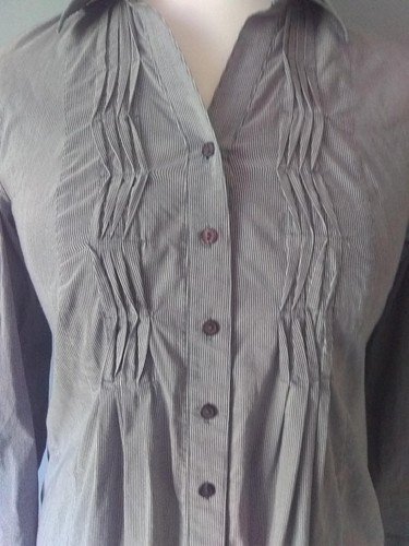 Collection Debenhams - Size 10 - Grey - Pinstripe - Long Shirt - Roll Tap Sleeve - Picture 4 of 10