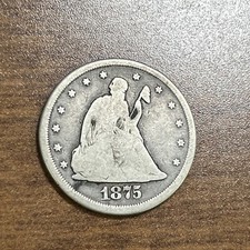 1875-CC 20c Liberty Seated Twenty Cent Piece Carson City Mint