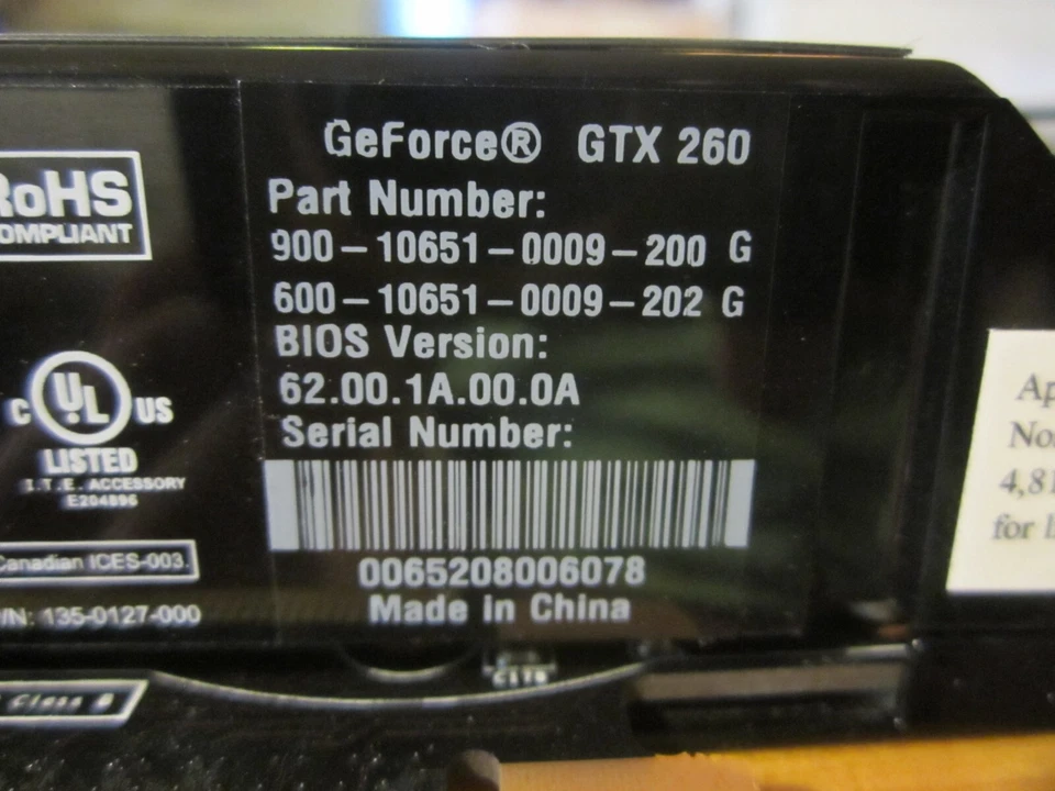 GeForce GTX 260 XFX Black Edition 896MB DDR3 Dual DVI TV PCIe Card - Image 4 of 4