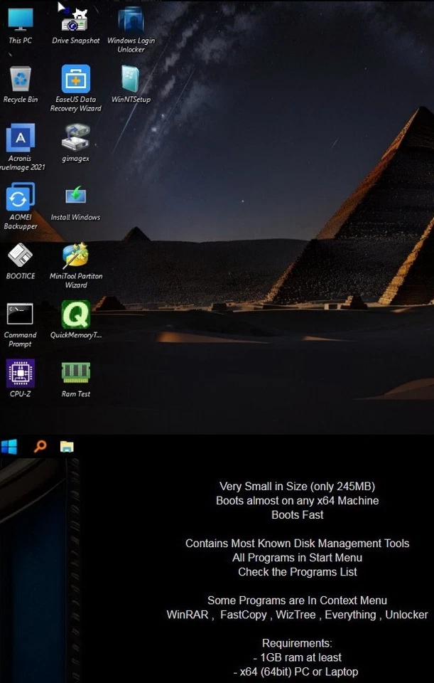 Lexar 64GB USB Boot Stick Recover Win Rescue Backup Disk Clone Erase Virus Tools - Image 4 of 4
