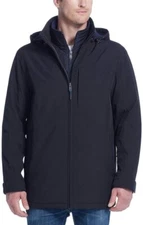 Weatherproof Men's Fleece, Bib, Removable Hood 1311004 Black/Blue M