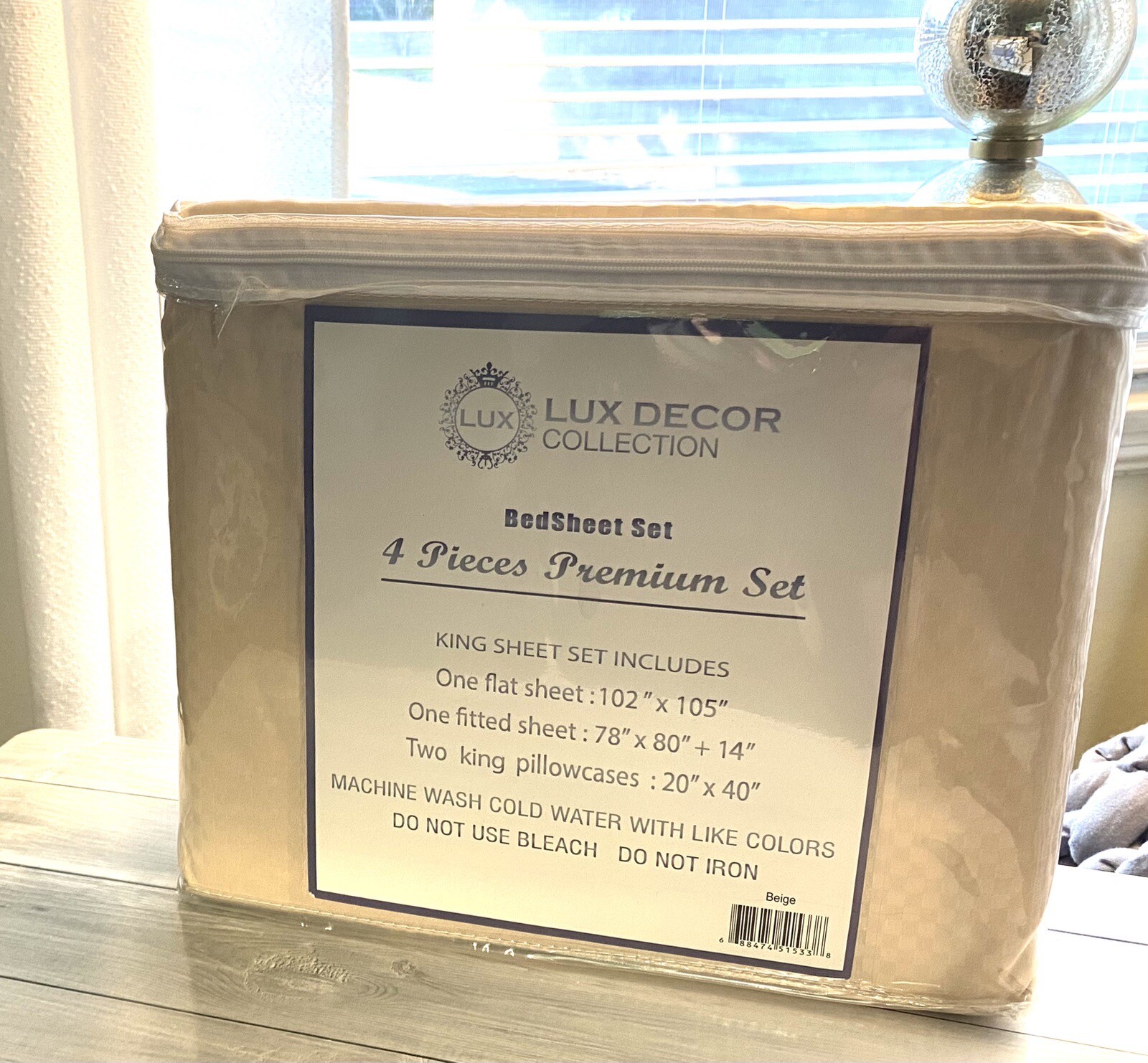 Lux Decor Collection 1800 Series  4 Piece King Sheet Set