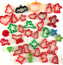 35 Cookie Biscuit Cutters Plastic Christmas Halloween Variety Baking  Crafts