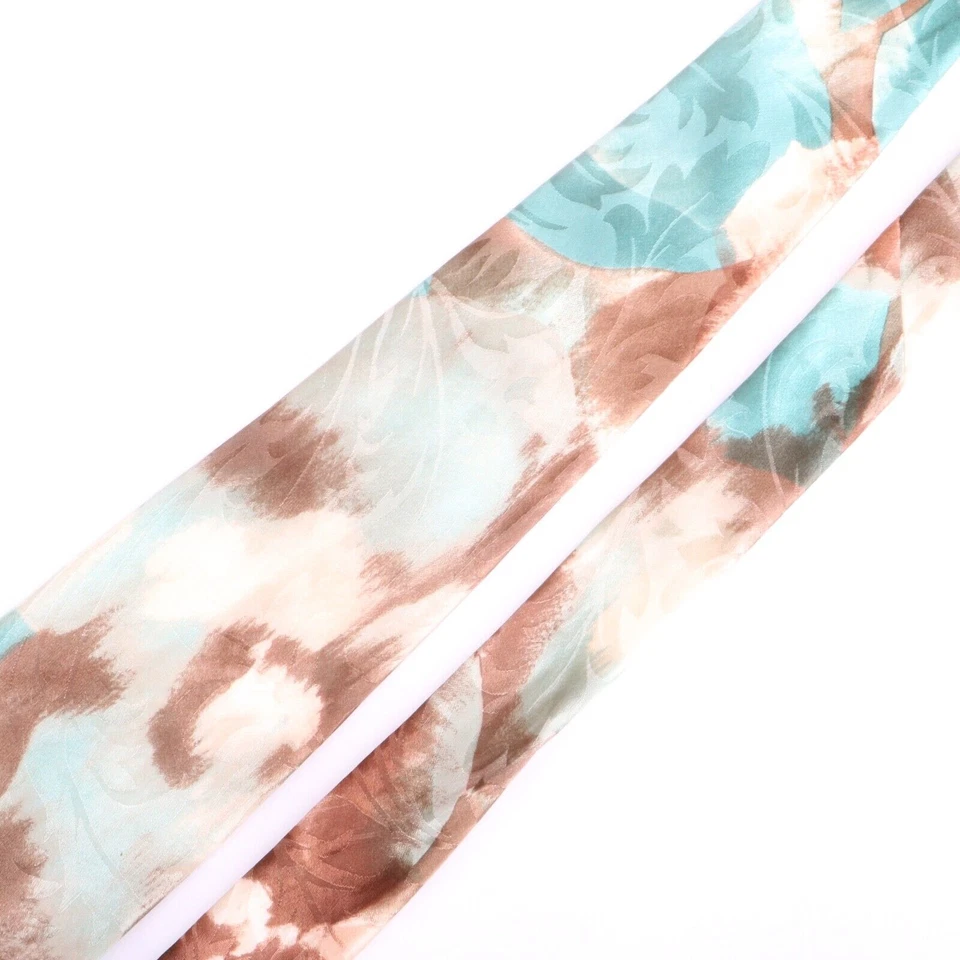 Hardy Amies Silk Necktie Blue Brown Tan Impressionist Painting Print Tie - Image 3 of 4