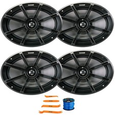 4x Kicker 40PS694 6x9" 180W 2-Way Marine Speakers, Speaker Wire, Pry Tool Set