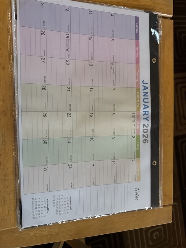 Lot of 2 Planning Calendars for Home Daily Management Assorted Color