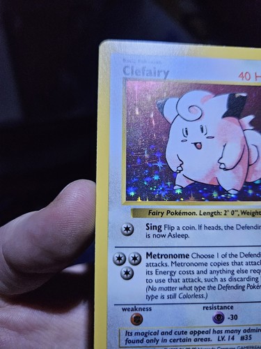 Pokémon TCG Clefairy Base Set Shadowless Holo 5/102 - Picture 2 of 4