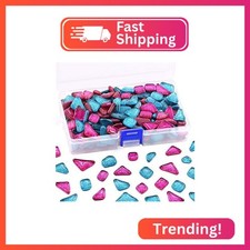 Swpeet 1 Pound Mixed Colors Shine Crystal Series Mosaic Tiles Assortment Kit, Sq