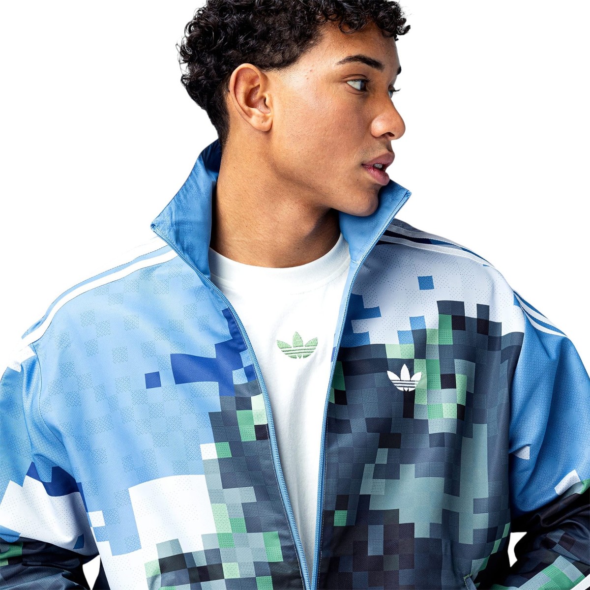 Men's Adidas Originals X Blue Green Minecraft Jacket Pants Track