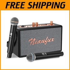 Retro Karaoke Machine with Wireless Microphones
