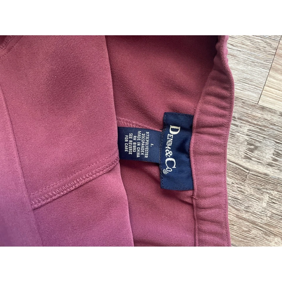 DENIM & CO. Women's Rose Midi Skirt Button Detail Flared A-Line Size L - Image 3 of 4