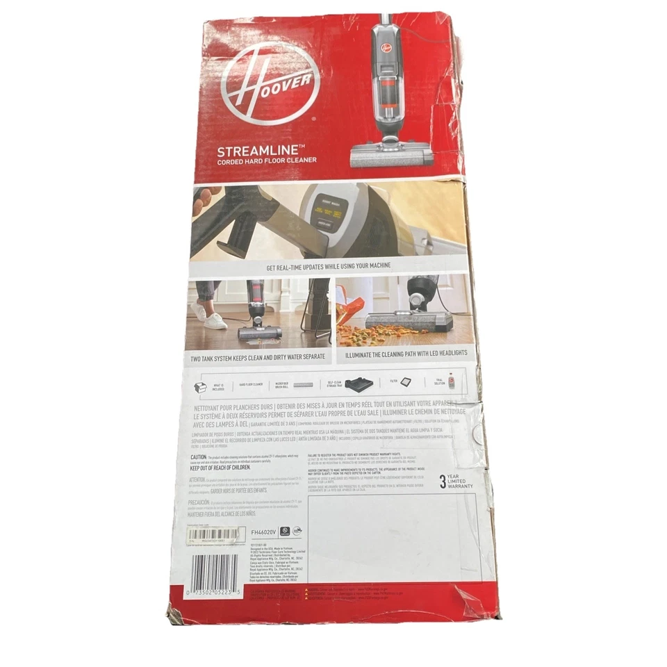 Hoover Streamline Corded Hard Floor Cleaner - Wash/Vac In One Step NEW FH46020V - Image 2 of 3
