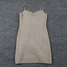 Reformation Dress Small Isola Cashmere Mini Beige Knit Quiet Luxury Minimalist